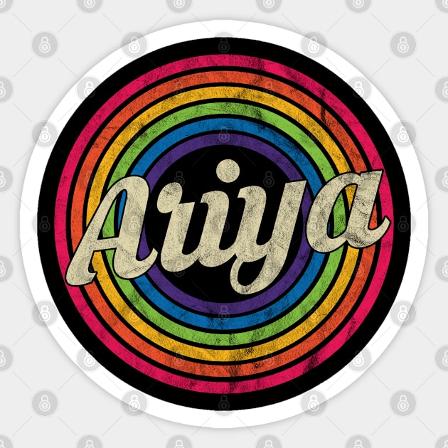 Ariya - Retro Rainbow Faded-Style Sticker by MaydenArt